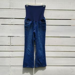 Motherhood Maternity Secret Fit Belly Band Jeans Size M Cropped Ankle Denim